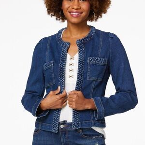 EST. 1946 Denim (NWT Cato) Braided Denim Jacket in Dark Wash Size: Large